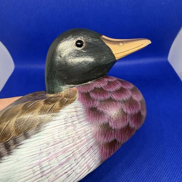 Vintage Hand Carved Mallard Male Duck Figurine 4.7” CHALET SWISS Lucerene SD302 - Picture 4 of 6